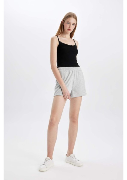 Regular Fit Beli Lastikli Basic Düz Şort Z5071AZ24SM