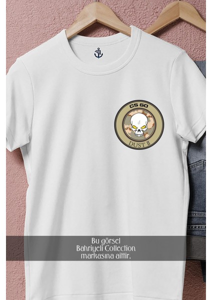 Oversize Cs Go Dust 2 Map Cep Tasarımlı Unisex T-Shirt