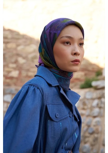 Mor Ed Scarf Glaze Vase Desen Eşarp