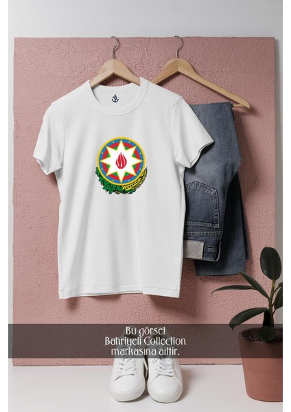 Oversize Azerbaijan Soviet Socialist Republic National Emblem Tasarımlı Unisex T-Shirt