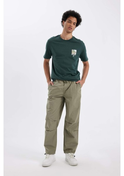 %100 Pamuk Yazlık Jogger Pantolon Wide Leg Bol Rahat Kesim Paraşüt Beli Bağcıklı Geniş Bol Paça C9151AX24AU fiyatları
