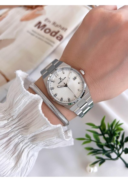 Çelik Kordon 3 Atm Suya Dayanıklı Özel Tasarım Kadın Kol Saat+Bileklik VS.BLKT.0451 fiyatları