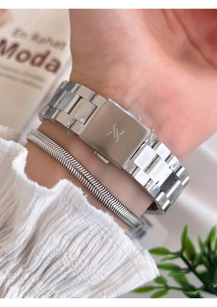 Çelik Kordon 3 Atm Suya Dayanıklı Özel Tasarım Kadın Kol Saat+Bileklik VS.BLKT.0451 modelleri