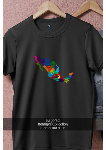Oversize Meksika Şehir Haritası Tasarımlı Unisex T-Shirt fiyatları