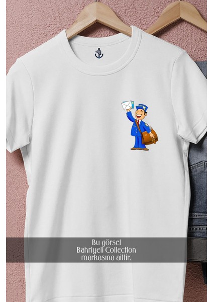 Oversize Postacı Postman Cep Tasarımlı Unisex T-Shirt fiyatları