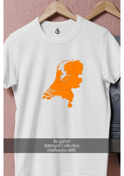 Oversize Hollanda Haritası Turuncu Tasarımlı Unisex T-Shirt fiyatları