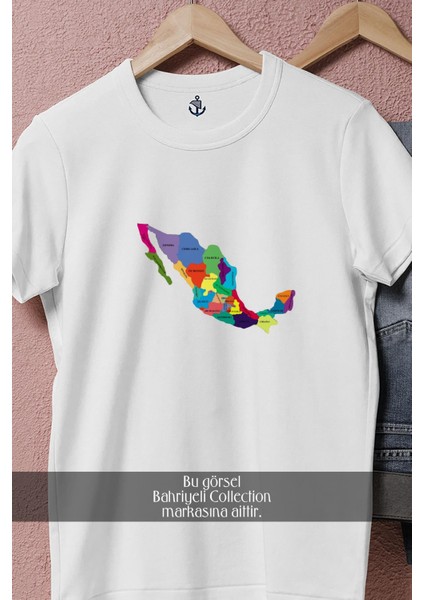 Oversize Meksika Şehir Haritası Tasarımlı Unisex T-Shirt fiyatları