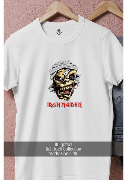 Oversize Iron Maiden Kuru Kafa Tasarımlı Unisex T-Shirt fiyatları