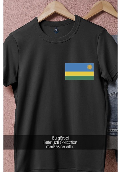 Oversize Rwanda Ruanda Bayrak Cep Tasarımlı Unisex T-Shirt fiyatları