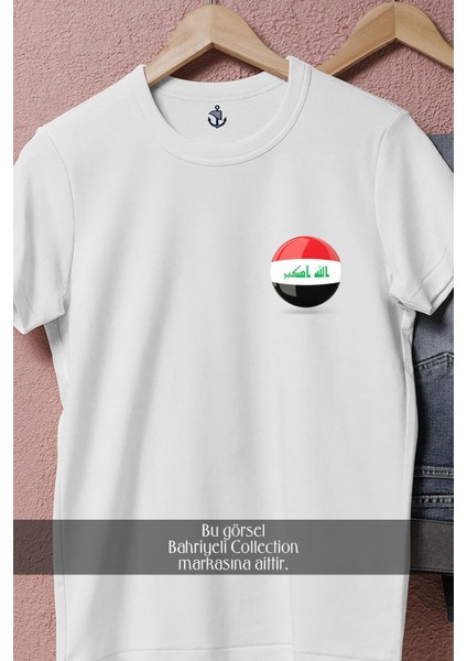 Oversize Irak Logo Bayrak Cep Tasarımlı Unisex T-Shirt fiyatları