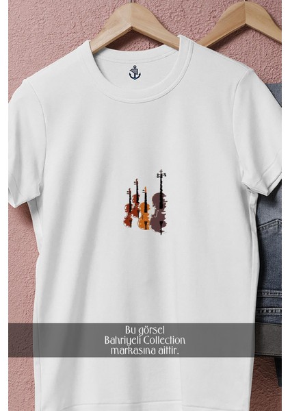 Oversize Kemanlar Müzik Aleti Tasarımlı Unisex T-Shirt fiyatları