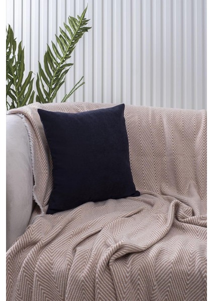 Home Koyu Lacivert Sade Panorama Kırlent Kılıfı Çok Farklı Renk Seçeneğiyle, 50 x 50