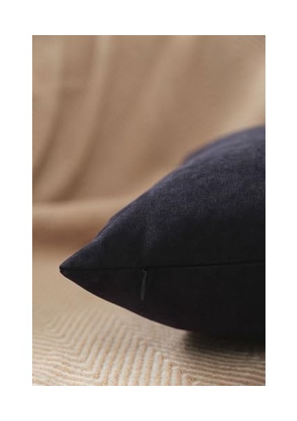 Home Koyu Lacivert Sade Panorama Kırlent Kılıfı Çok Farklı Renk Seçeneğiyle, 50 x 50