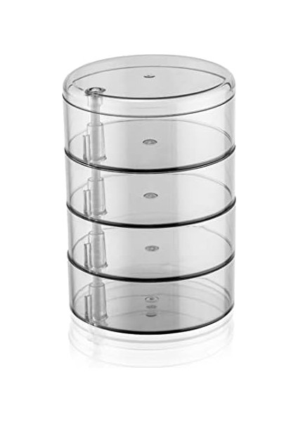 Şeffaf Akrilik 4 Katlı Dönebilen Takı Organizer Düzenleyici, Takı Kutusu, Takı Organizeri, Akrilik Takı Organizeri | Takılarınızı Şık ve Düzenli Tutun! fiyatları