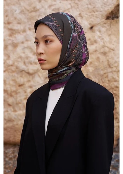 Mor Ed Scarf Glaze Chain Desen Eşarp