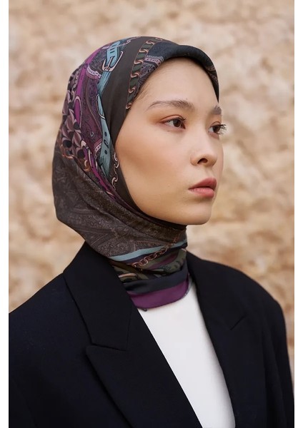 Mor Ed Scarf Glaze Chain Desen Eşarp