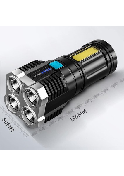4 Fonksiyonlu Cob LED El Feneri USB Şarjlı El Feneri fiyatları