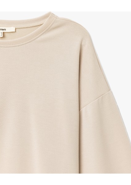 Yeni Sezon Modal Kumaş Bisiklet Yaka Uzun Kollu Basic Sweatshirt modelleri