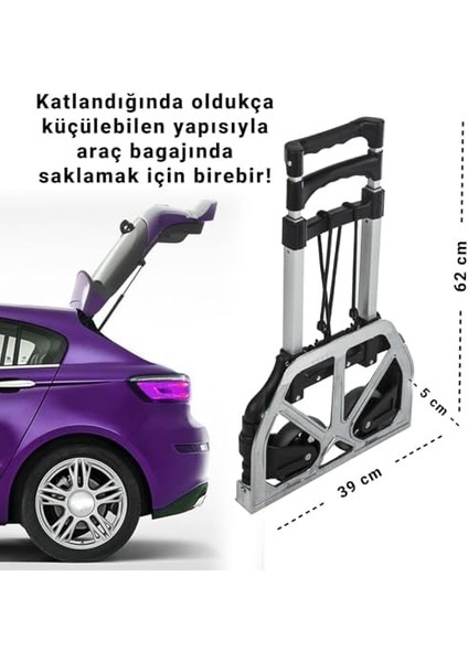 Multi Fonksiyon Katlanır 70 kg Kapasiteli Portatif Koli Taşıma Aracı
