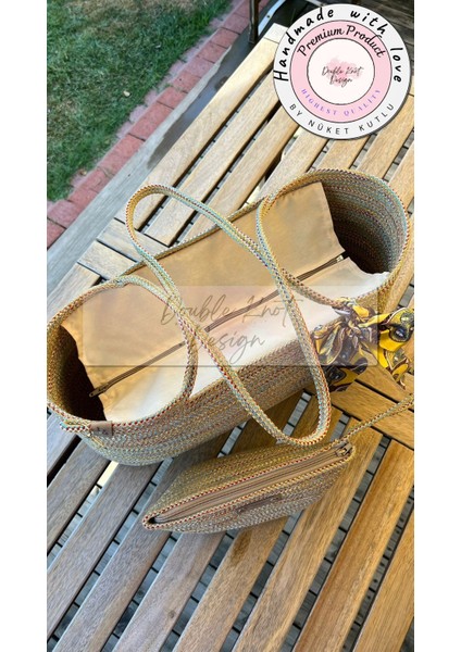 Antik Dikdörtgen 2li Takım Plaj Çantası , El Çantası Clutch, Totebag, Kadın, Yazlık, modelleri