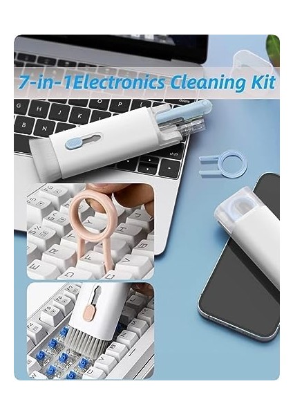 Klavye Temizleme Fırçası 7'si 1 Arada Klavye Temizleme Fırçası Seti, Çok Işlevli Kulaklık Temizleyici, Klavye Çektirmeli, Airpods Için Kulaklıklar Için Akıllı Telefon Temizleme Seti