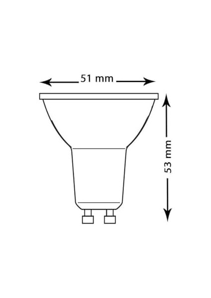LED Ampul, Reflektör, GU10, Gün Işığı Beyazı, 6500K, Kısılabilir Değil, 36°