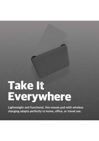 H3 - Iphone, Airpod, Samsung Galaxy (Toz Gri) ile Dizüstü Bilgisayarlar Için Taşınabilir Qi Kablosuz Şarj Mouse Pad Mat