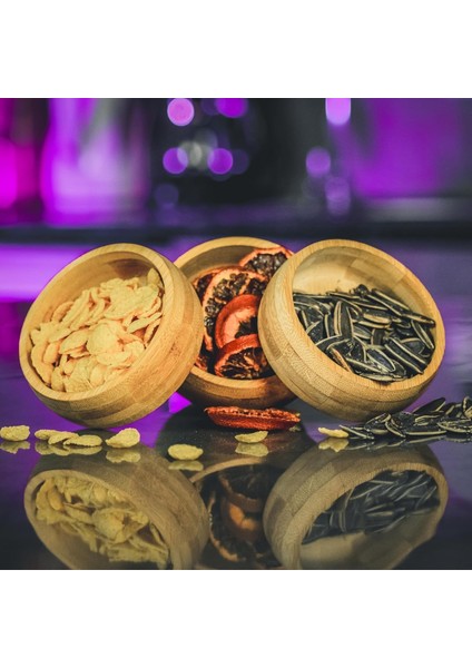 Home 6'lı Bambu Çerezlik Kase Seti - Doğal ve Şık Sunum Kaseleri, Kuruyemiş, Çekirdek ve Atıştırmalıklar Için Ideal, Dayanıklı ve Çevre Dostu Tasarım (Yuvarlak)