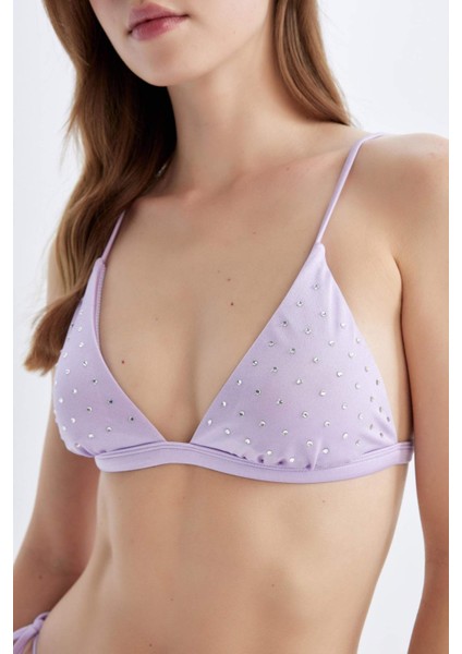 Regular Fit Desenli Üçgen Bikini Üstü-Fall in Love C4421AX24HS fırsatları