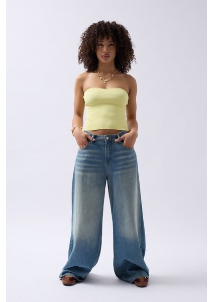 Straplez Dokulu Crop