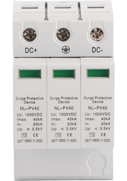 Aşırı Gerilim Koruma Cihazı 20‑40KA 3p 1000V Fotovoltaik Pv Gerilim Koruması Parafudr Koruyucu (Yurt Dışından)