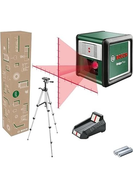 Home & Garden Quigo Plus Çizgi Lazer +Tripod (Çalışma Alanı: 7m, Geri Dönüştürülmüş Karton Kutu)