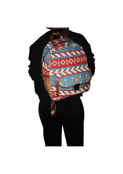 Otantik Desen Kadın Sırt Çantası Pamukkale Model Pamukkaleçantam1