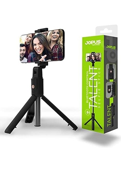 Talent Bluetooth Telefon Tripod Selfie Çubuğu, Uzaktan Kontrollü Kumandalı, 19.5 Cm, 270° Dönebilir, Katlanabilir