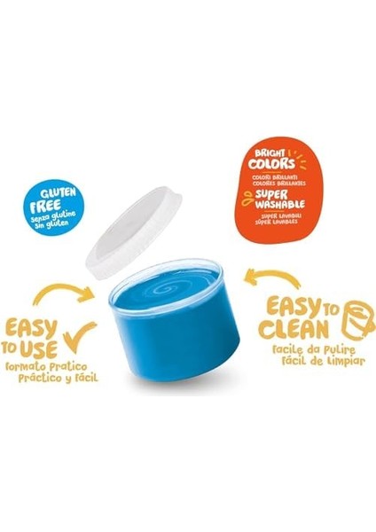 Bebek Parmak Boyasi 8 Renk 8X50 ml Süper Yikanabilir 2+ Yaş