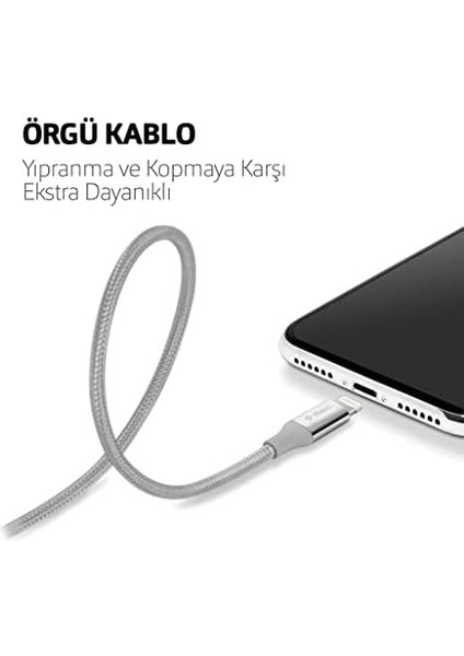 Alumicable Lightning 120CM Şarj Kablosu- Siyah (2DK16S) fiyatları