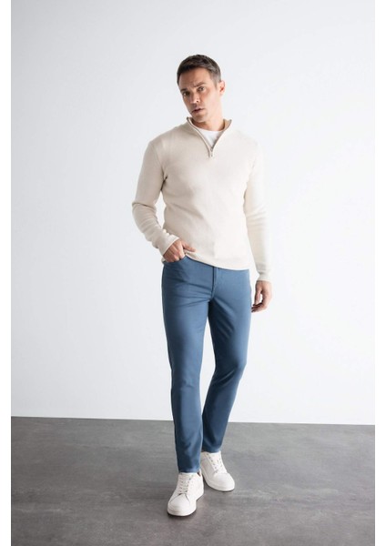Chino Kanvas Pantolon Slim Fit Dar Kesim Pamuklu Esnek Dar Paça C9441AX24AU