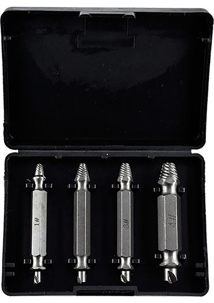 Vida Çıkarıcı Yüksek Hızlı Çelik Kırık Baş Gevşek Diş Çıkarma Alet Seti Çift Başlı Vida Çıkarıcı 4 Adet Gümüş (Yurt Dışından)