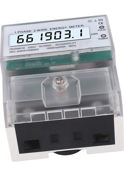 Dijital Enerji Ölçer 1 Faz 2 Kablo Kwh Elektrik Wattmetre Dın Ray Arka Aydınlatmalı LCD Ekran 230VAC 5(100)A (Yurt Dışından) fırsatları
