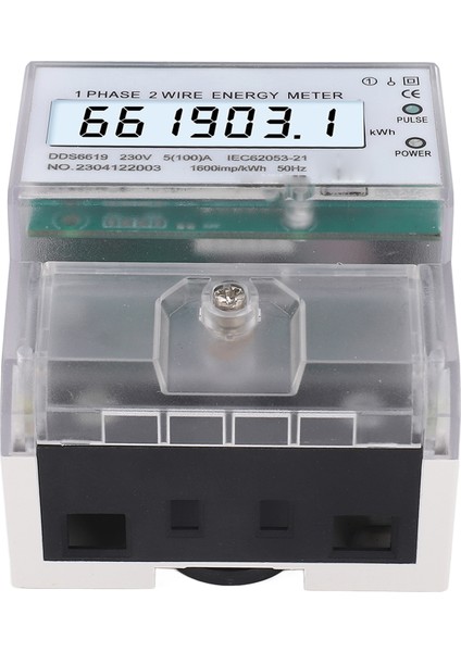 Dijital Enerji Ölçer 1 Faz 2 Kablo Kwh Elektrik Wattmetre Dın Ray Arka Aydınlatmalı LCD Ekran 230VAC 5(100)A (Yurt Dışından) indirimleri