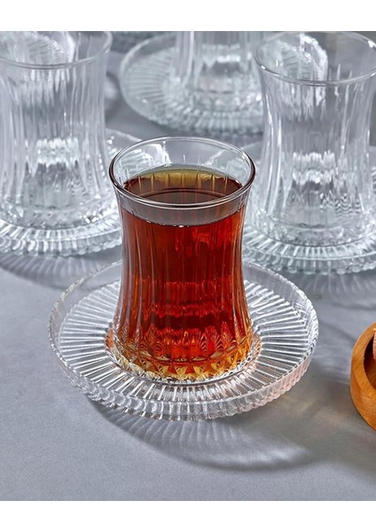 Elysia Çay Bardağı Takımı Riva Çay Tabağı 12 Parça Set