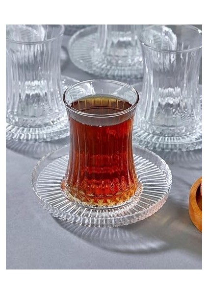 Elysia Çay Bardağı Takımı Riva Çay Tabağı 12 Parça Set