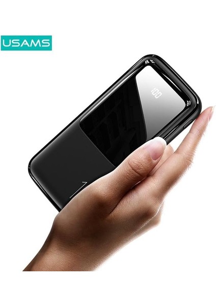 10000 Mah Dijital Göstergeli Powerbank 4 Girişli Type C Lightning Micro USB 1 To 7 Gerçek 10000 Taşınabilir Şarj