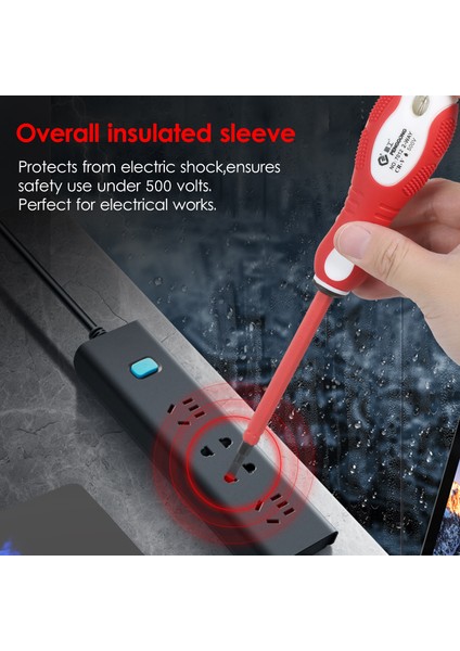 500V Izoleli Tornavida Voltaj Test Cihazı 2'si 1 Arada Tersinir Manyetik Yivli ve Çapraz Tornavida Elektroprob Devre Testi Için Çoklu Tornavidalar (Yurt Dışından) fiyatları