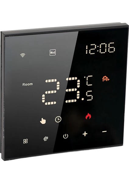 Siyah ME82 LED 7 Akıllı Termostat Dokunmatik Ekran App Kontrolü Ev Termostatı 100‑250VAC 16A Elektrikli Zemin Isıtma (Yurt Dışından) modelleri