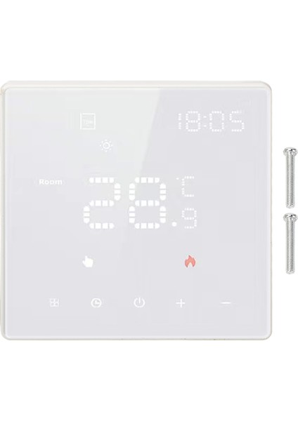 Akıllı Wifi Termostatı Ev Programlanabilir Tuya Uygulaması Ses Kontrolü 100‑250VAC Beyaz 3A Su Zemin Isıtma Duvara Asılı Fırın (Yurt Dışından)