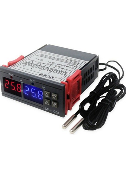 Dijital Ekran Sıcaklık Kontrol Cihazı Mikrobilgisayar Akıllı Çift Kontrol Ayarlanabilir Anahtar 12V (Yurt Dışından) fiyatları