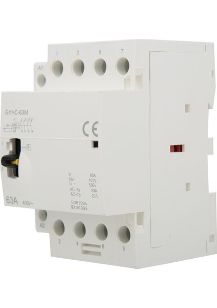 4p 63A 50Hz Dın Raylı Ev Tipi Ac Kontaktörü Manuel Kontrol Anahtarı ile (Yurt Dışından)