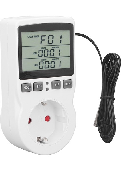 Sıcaklık Kontrol Soketi LCD Ekran Abs Gövde Termostat Kontrol Cihazı 50 60Hz (Yurt Dışından) modelleri