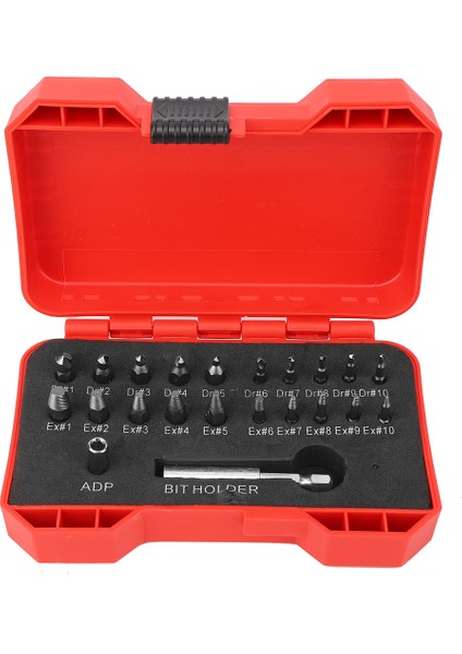 22 Adet Vida Çıkarıcı Sol El Dişli Alet Seti Dayanıklı Donanım Aksesuarı Yüksek Hızlı Çelik (Yurt Dışından)